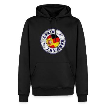 SPAIN GERMANY Stamp - Men’s Premium Organic Hoodie - black - Front - Nico (187cm)