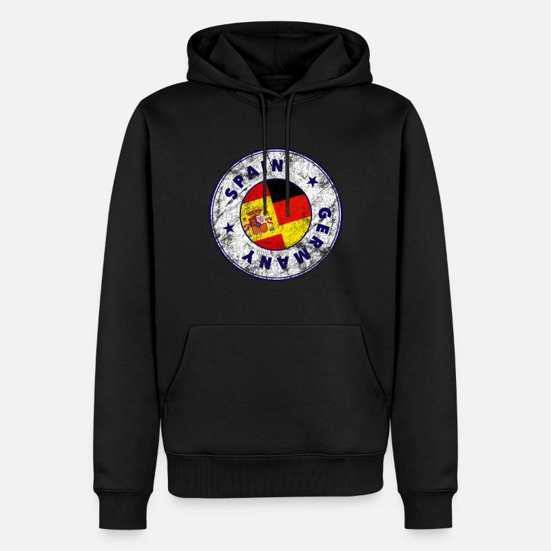 ESPAGNE ALLEMAGNE Timbre - Sweat à capuche Premium bio Homme - noir