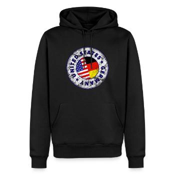 ÉTATS-UNIS ALLEMAGNE Timbre - Sweat à capuche Premium bio Homme - noir - Devant - Nico (187cm)