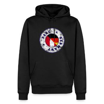 PERU GERMANY Stamp - Men’s Premium Organic Hoodie - black - Front - Nico (187cm)