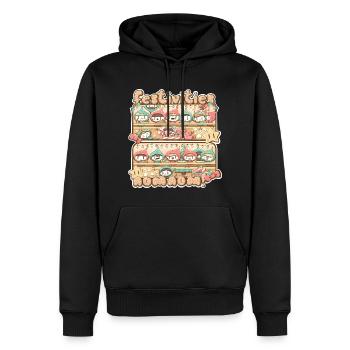 Festivities nom nom, Christmas funny elves - Men’s Premium Organic Hoodie - black - Front - Nico (187cm)