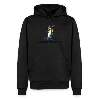 Pingouin. Chemise en dialecte de Flandre occidentale - Sweat à capuche Premium bio Homme - noir - Devant - Nico (187cm)