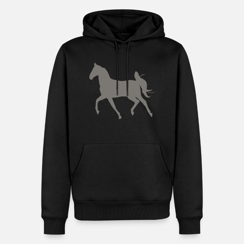 Pferd - Männer Premium Bio Hoodie - Schwarz