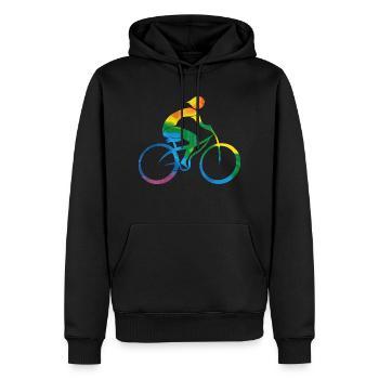 Cyclist - Men’s Premium Organic Hoodie - black - Front - Nico (187cm)