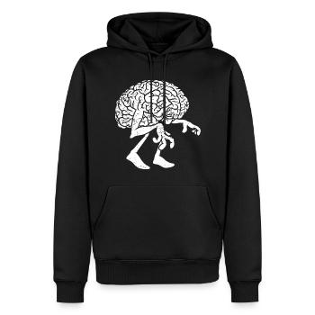 Brain Ghost - Männer Premium Bio Hoodie - Schwarz - Vorne - Nico (187cm)