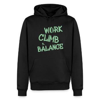 Climb - Männer Premium Bio Hoodie - Schwarz - Vorne - Nico (187cm)