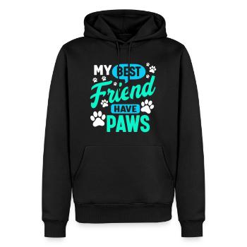 mein bester Freund hat Pfoten - Männer Premium Bio Hoodie - Schwarz - Vorne - Nico (187cm)
