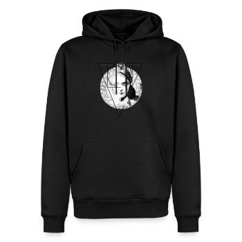 Homuncula : Pola Negri - Sweat à capuche Premium bio Homme - noir - Devant - Nico (187cm)