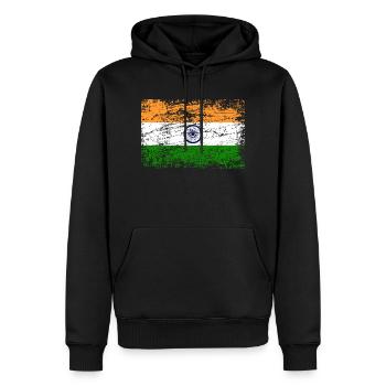 Drapeau inde utilisé look vintage bannière armoiries goa - Sweat à capuche Premium bio Homme - noir - Devant - Nico (187cm)