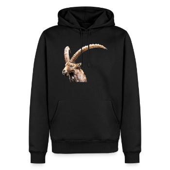 Capricorne - Sweat à capuche Premium bio Homme - noir - Devant - Nico (187cm)