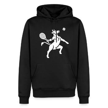 Kuh Tennis Tennisball Balancieren Horn Silhouette - Männer Premium Bio Hoodie - Schwarz - Vorne - Nico (187cm)