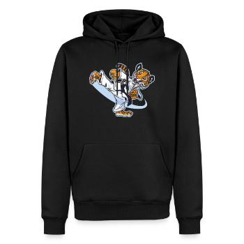 Karatetiger - Männer Premium Bio Hoodie - Schwarz - Vorne - Nico (187cm)