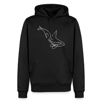 Orca - Männer Premium Bio Hoodie - Schwarz - Vorne - Nico (187cm)