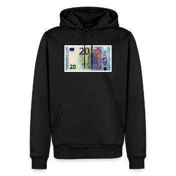 20 euro - Männer Premium Bio Hoodie - Schwarz - Vorne - Nico (187cm)