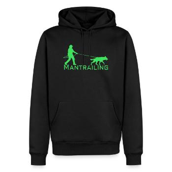 Mantrailing - Sweat à capuche Premium bio Homme - noir - Devant - Nico (187cm)