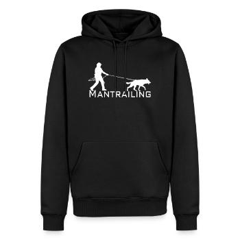 Mantrailing blanc - Sweat à capuche Premium bio Homme - noir - Devant - Nico (187cm)