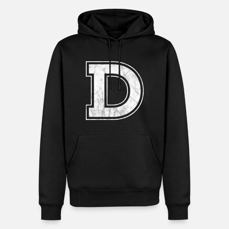 Buchstabe D - Männer Premium Bio Hoodie - Schwarz