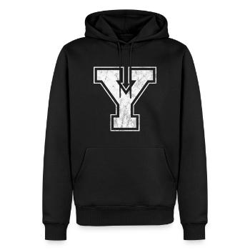 Ypsilon - Männer Premium Bio Hoodie - Schwarz - Vorne - Nico (187cm)