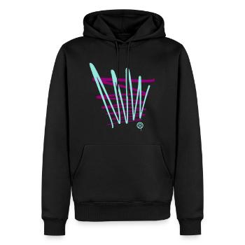 Lignes de graffiti zigzag - Sweat à capuche Premium bio Homme - noir - Devant - Nico (187cm)