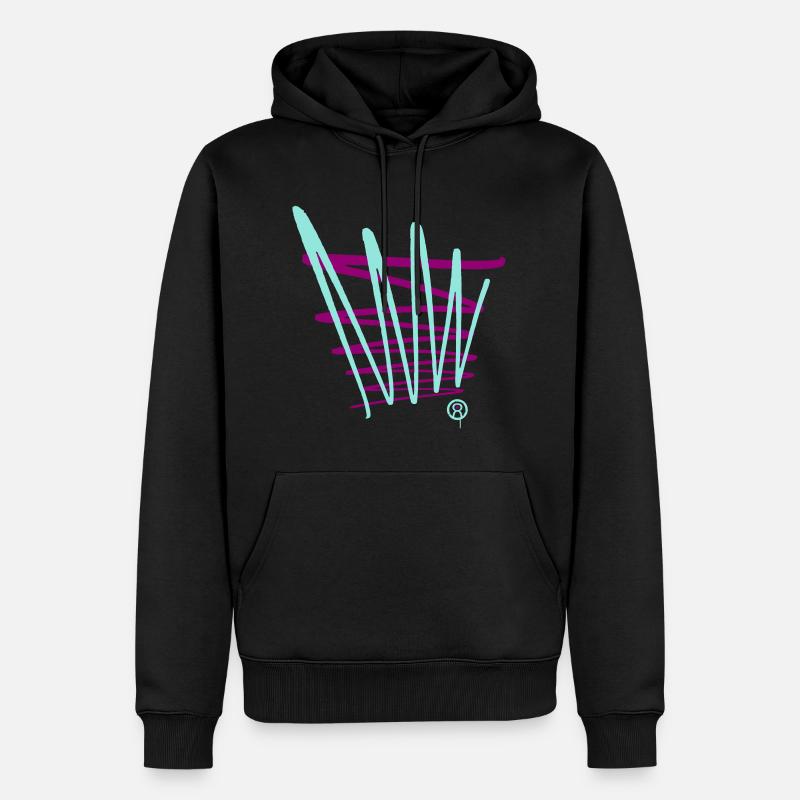 Lignes de graffiti zigzag - Sweat à capuche Premium bio Homme - noir