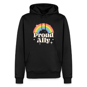 Fier allié - Sweat à capuche Premium bio Homme - noir - Devant - Nico (187cm)