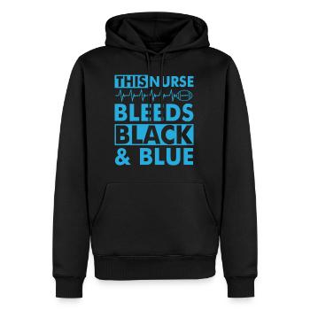 Football This Nurse Bleed - Men’s Premium Organic Hoodie - black - Front - Nico (187cm)