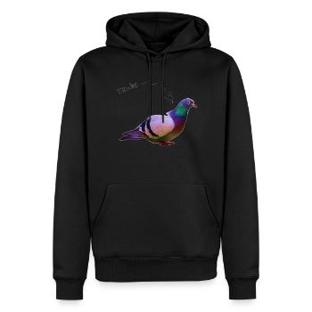 Taube - Männer Premium Bio Hoodie - Schwarz - Vorne - Nico (187cm)
