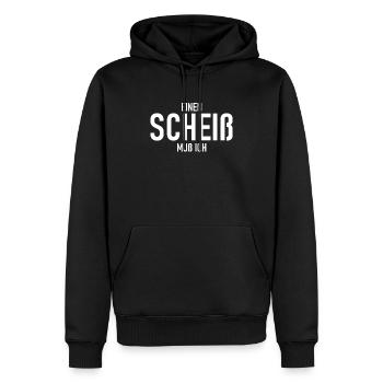 Einen Scheiß muss ich - Cooler Spruch - Scheiss - Männer Premium Bio Hoodie - Schwarz - Vorne - Nico (187cm)