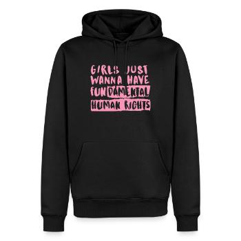 Feminismus Gleichheit rosa Mädchen wollen einfach nur Spaß haben - Männer Premium Bio Hoodie - Schwarz - Vorne - Nico (187cm)