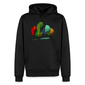 Des arbres - Sweat à capuche Premium bio Homme - noir - Devant - Nico (187cm)