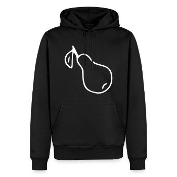 Pear Emoji Fruit Sticker Sketch White - Men’s Premium Organic Hoodie - black - Front - Nico (187cm)
