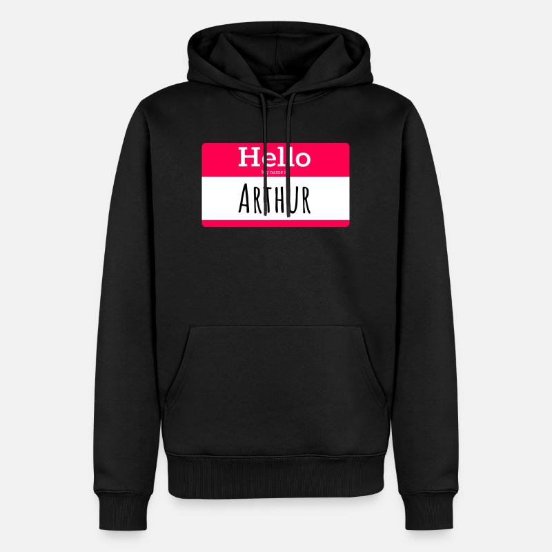 ARTHUR - Männer Premium Bio Hoodie - Schwarz