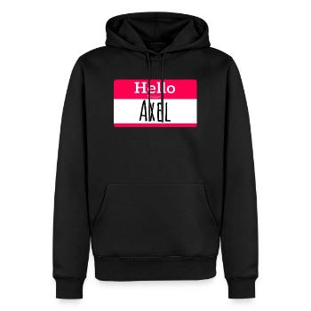 AXEL - Männer Premium Bio Hoodie - Schwarz - Vorne - Nico (187cm)