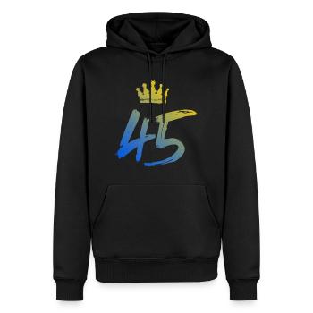 45 Zahl Krone - Männer Premium Bio Hoodie - Schwarz - Vorne - Nico (187cm)