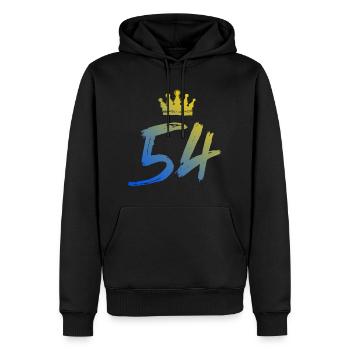 54 Couronne numérique - Sweat à capuche Premium bio Homme - noir - Devant - Nico (187cm)