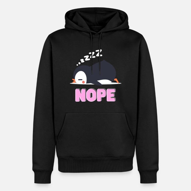 Nope - Pingouin endormi - Sweat à capuche Premium bio Homme - noir