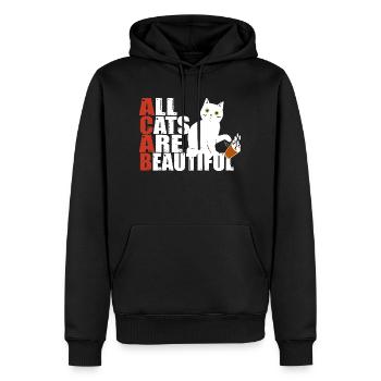 All cats are beautiful Spruch Katze Fun - Männer Premium Bio Hoodie - Schwarz - Vorne - Nico (187cm)
