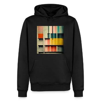 Bauhaus - Illustration architecturale au pastel - Sweat à capuche Premium bio Homme - noir - Devant - Nico (187cm)