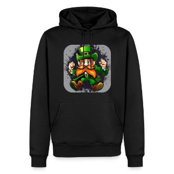 Saint Patricks Day Irish Kobold Leprechaun Wichtel - Männer Premium Bio Hoodie - Schwarz - Vorne - Nico (187cm)