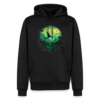 Colibri oiseau nature animaux désert nectar - Sweat à capuche Premium bio Homme - noir - Devant - Nico (187cm)