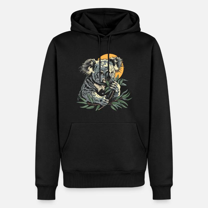 Koala Mignon Koala Ours - Sweat à capuche Premium bio Homme - noir