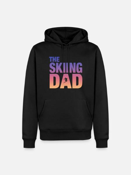 The Skiing Dad - Ski - Männer Premium Bio Hoodie - Schwarz