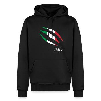 Italy - Männer Premium Bio Hoodie - Schwarz - Vorne - Nico (187cm)