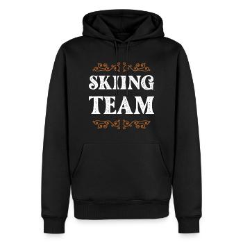 Skiing Crew - Männer Premium Bio Hoodie - Schwarz - Vorne - Nico (187cm)