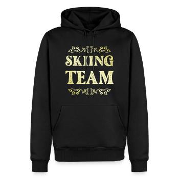 Skiing Team - Männer Premium Bio Hoodie - Schwarz - Vorne - Nico (187cm)