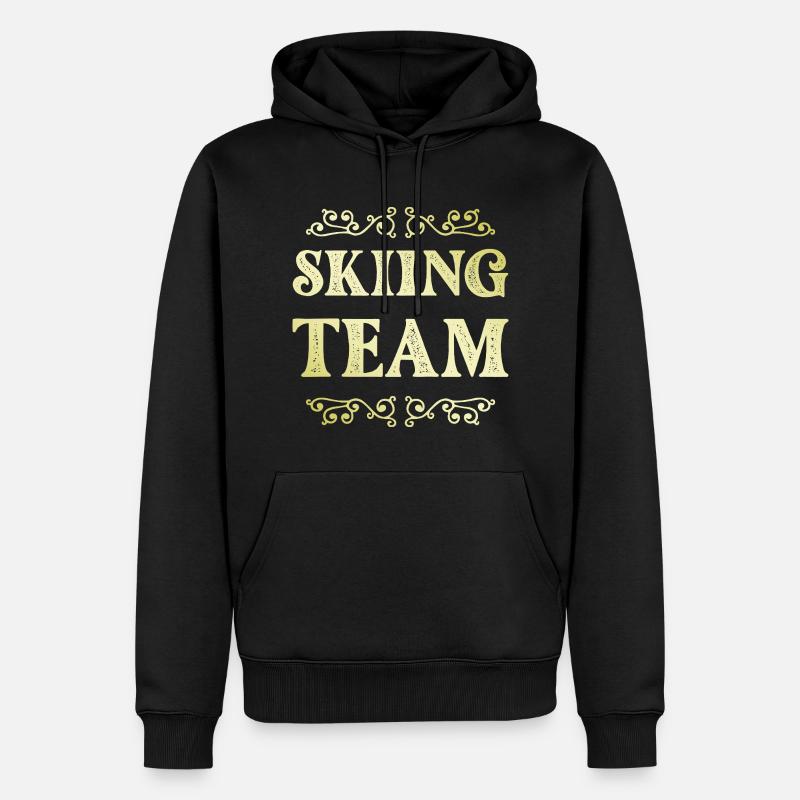 Skiing Team - Männer Premium Bio Hoodie - Schwarz