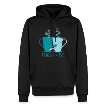 mugs and hugs - kaffee - Männer Premium Bio Hoodie - Schwarz - Vorne - Nico (187cm)
