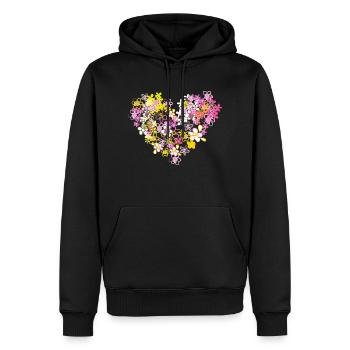 heart - Men’s Premium Organic Hoodie - black - Front - Nico (187cm)