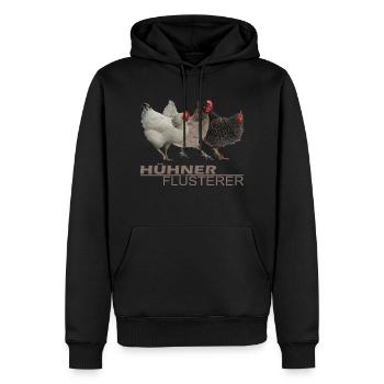 Hühnerflüsterer - Männer Premium Bio Hoodie - Schwarz - Vorne - Nico (187cm)