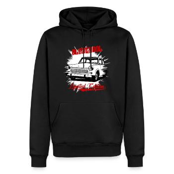  Trabi GDR Voiture - Sweat à capuche Premium bio Homme - noir - Devant - Nico (187cm)